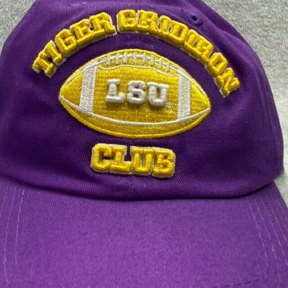 LSU Tigers Gridiron Club Hat Mens Purple Baseball Curve Bill Hook & Loop Cotton - Picture 2 of 12